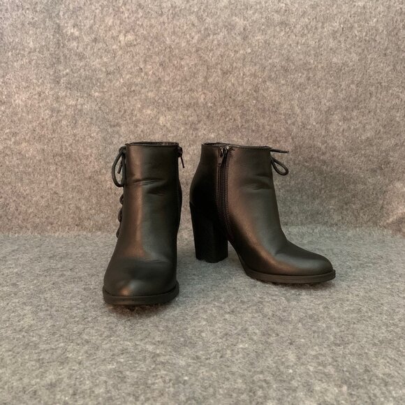 Bamboo Women’s Black Booties Side Zip Ankle Boots - Picture 4 of 10